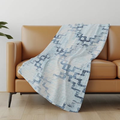 Premium Machine Washable ASB121 Distressed Moroccan Sherpa Throw Blanket