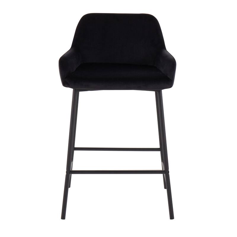 Carbon Loft Galotti Black Fixed-Height Upholstered Counter Stool - Set of 2