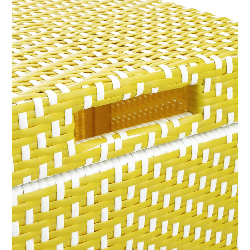 Courtnie Contemporary Wicker Outdoor Poolside Towel Hamper by Furniture of America