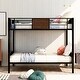 preview thumbnail 2 of 14, Full Over Full Bunk Bed with Steel Rail & Ladder - Rustic & Stylish