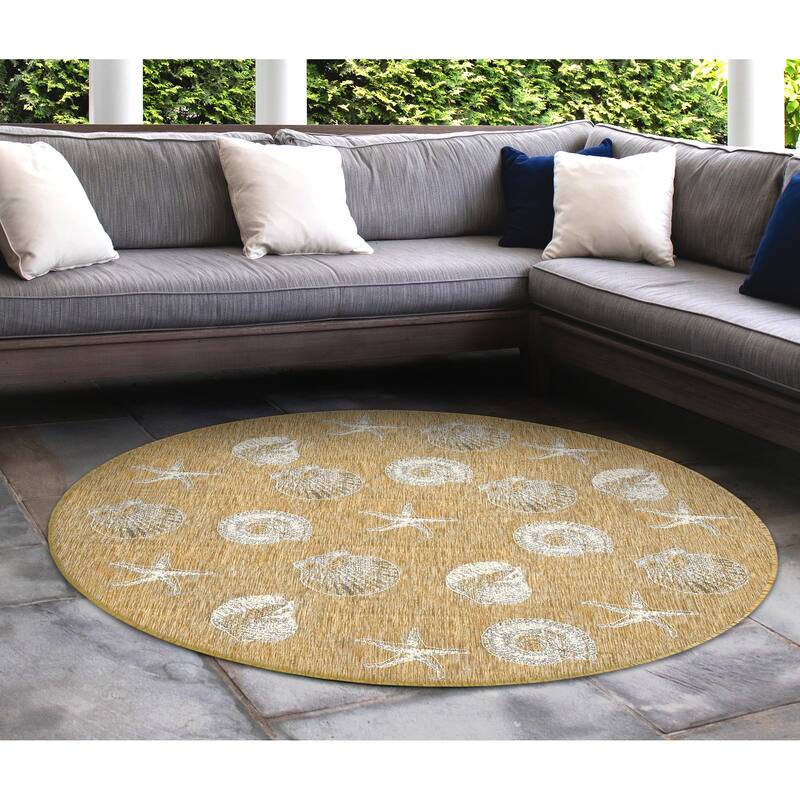 Liora Manne Carmel Shells Casual Indoor/ Outdoor Flat Area Rug
