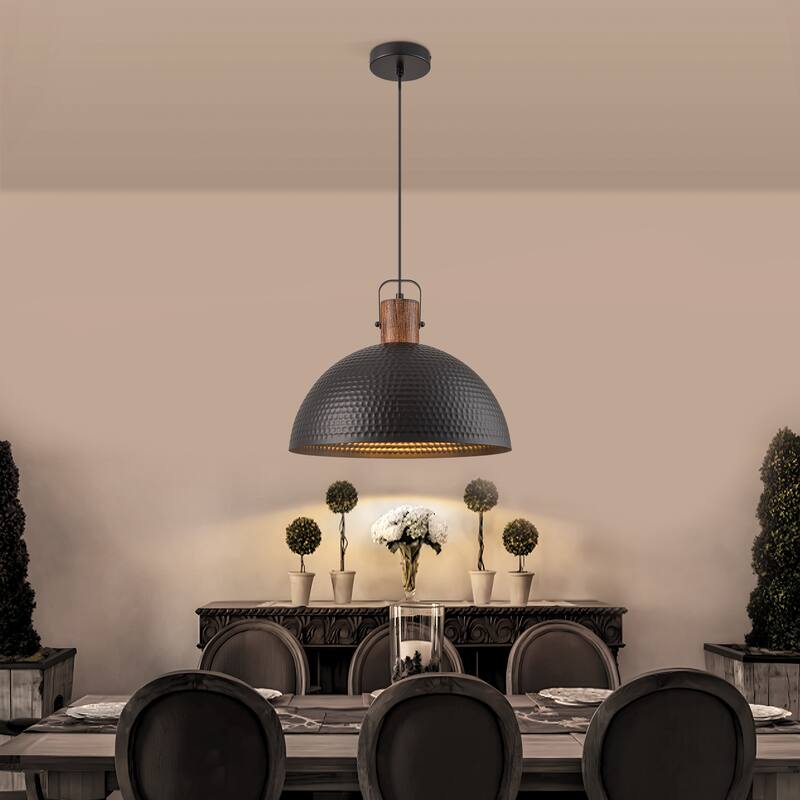 Starsky Modern 11.81in./15.75in.Dome Pendant Light with Hammered Shade