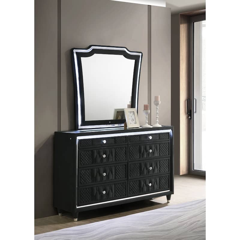 Lorient 8-drawer LED Bedroom Dresser Cabinet Black