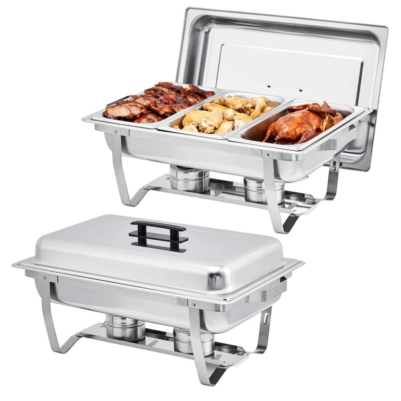 Three-Compartment Buffet Chafing Dishes and Warmers Sets for Parties Wedding