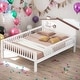 preview thumbnail 1 of 25, Wood House-shaped Full Size Platform Bed with LED and Built-in Storage and Safety Guaranteed
