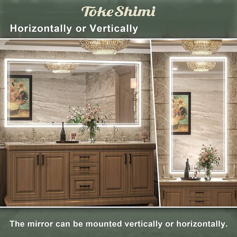 TokeShimi LED Bathroom Vanity Mirror, Anti-Fog Dimmable Wall Mirror