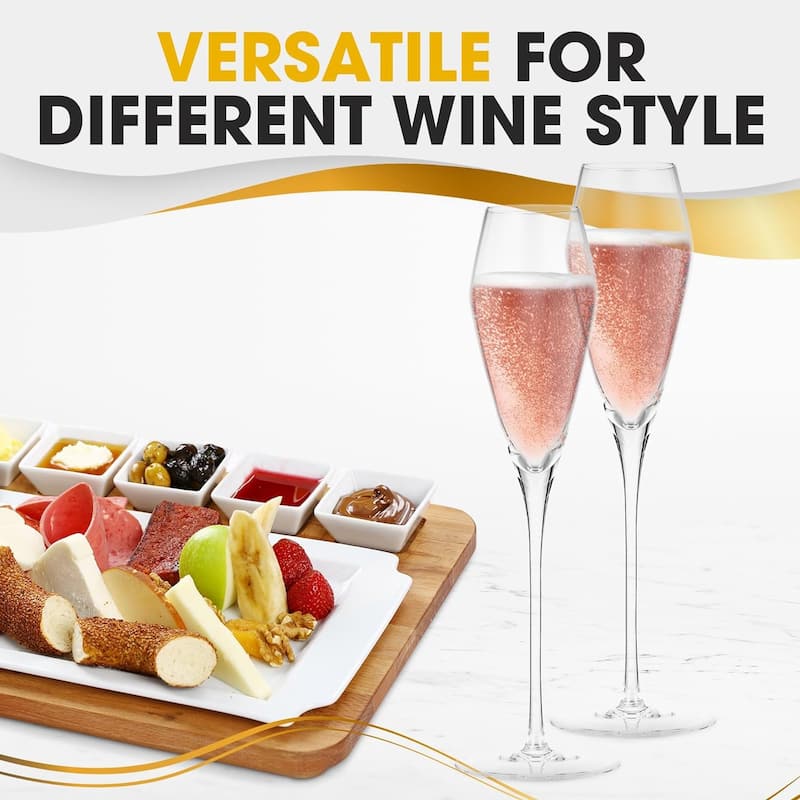 Berkware Premium Crystal Clear Champagne Long Stem Flutes