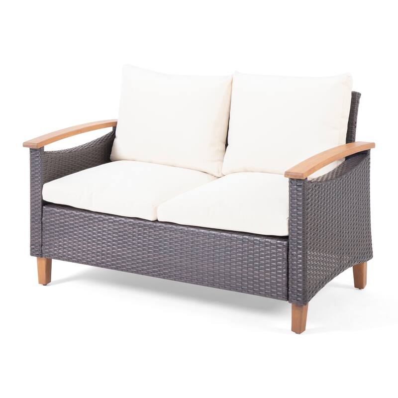 Isla Outdoor 4-seater Coffee Table Chat Set by Christopher Knight Home