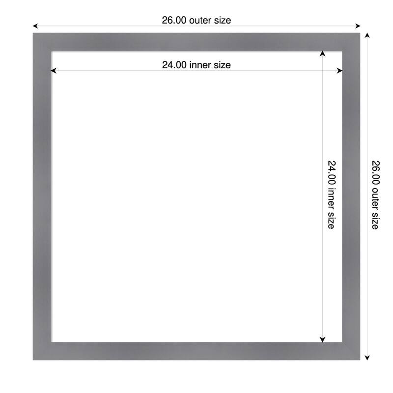 Amanti Art Edwin Grey Framed Dry Erase Magnetic Board - 26 x 26 in