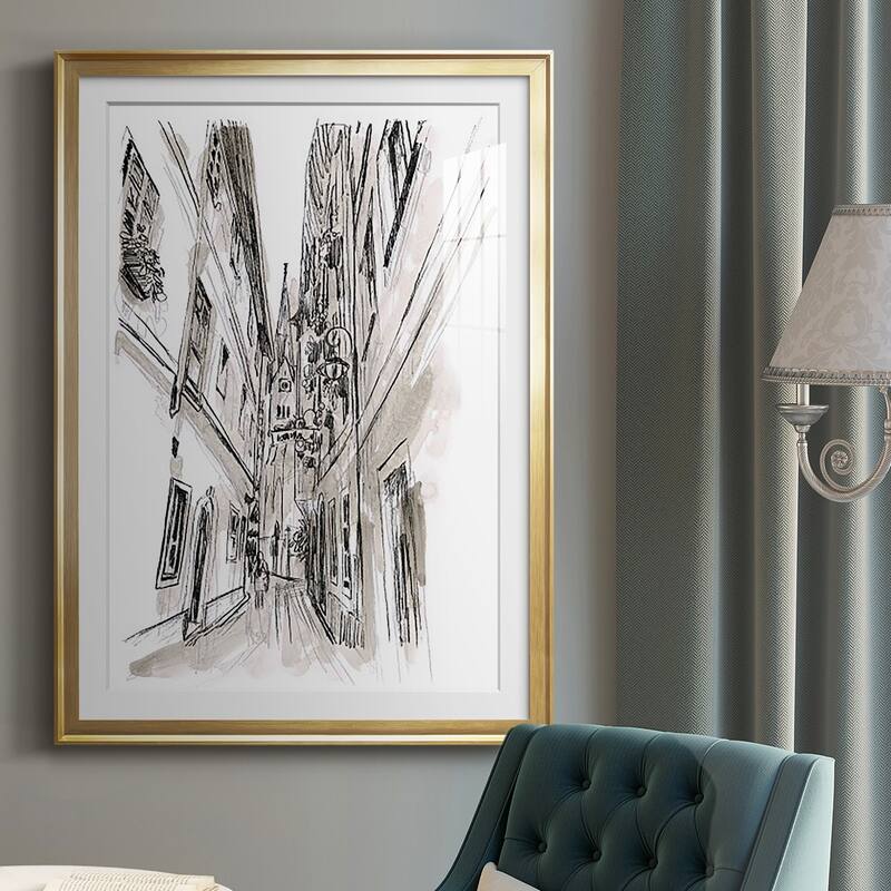Europe Street Sketches III Premium Framed Print - Ready to Hang
