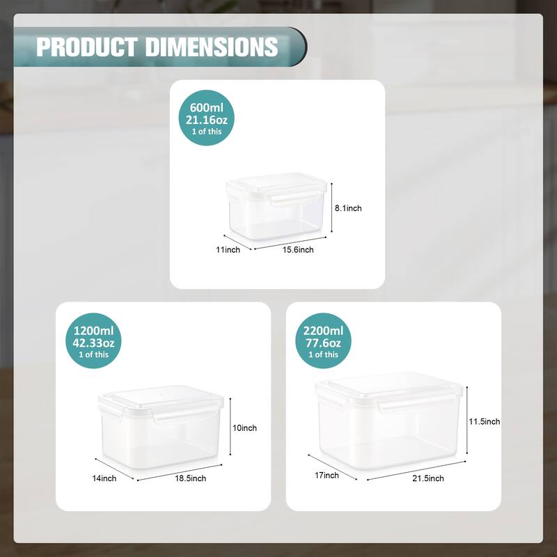 Sorbus BPA-Free Food Storage Container Set, Stackable & Nestable Plastic Containers with Snap-On Lids