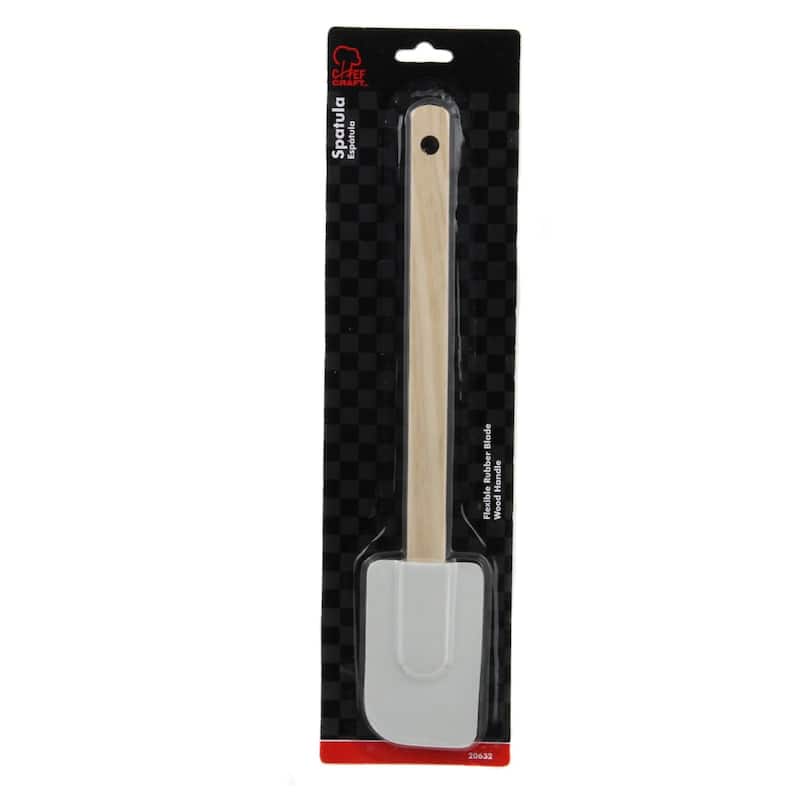 Chef Craft 11" Wood Handled Spatula with Silicone Blade - Great for Baking, Mixing, Scraping Bowls Clean
