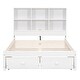 preview thumbnail 12 of 13, Full Size Platform Bed with Storage Headboard, Charging Station, 2-Drawers, Solid Pine Wood Bed Frame, Easy Assembly, White