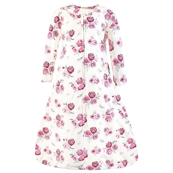 slide 1 of 1, Hudson Baby Infant Girl Long Sleeve Cotton Jersey Sleeping Bag, Sack, Blanket, Rose 0-6 Months - Rose
