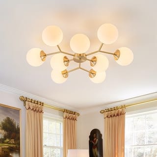 38.5" Mid Century Semi Flush Mount Ceiling Light Modern Sputnik Chandelier