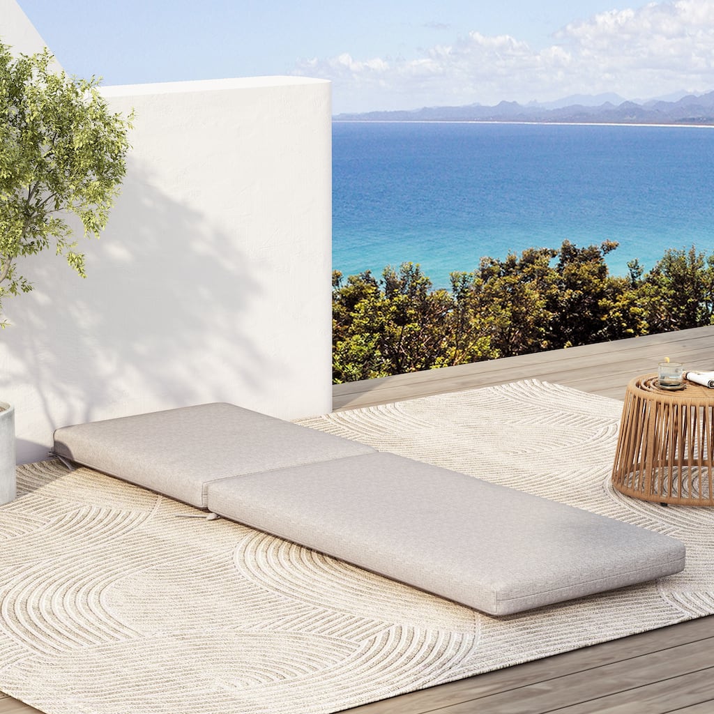 Christopher Knight Home - Noah Luxurious Comfort Outdoor Chaise Lounge Cushion with Secure Ties and Plush Support