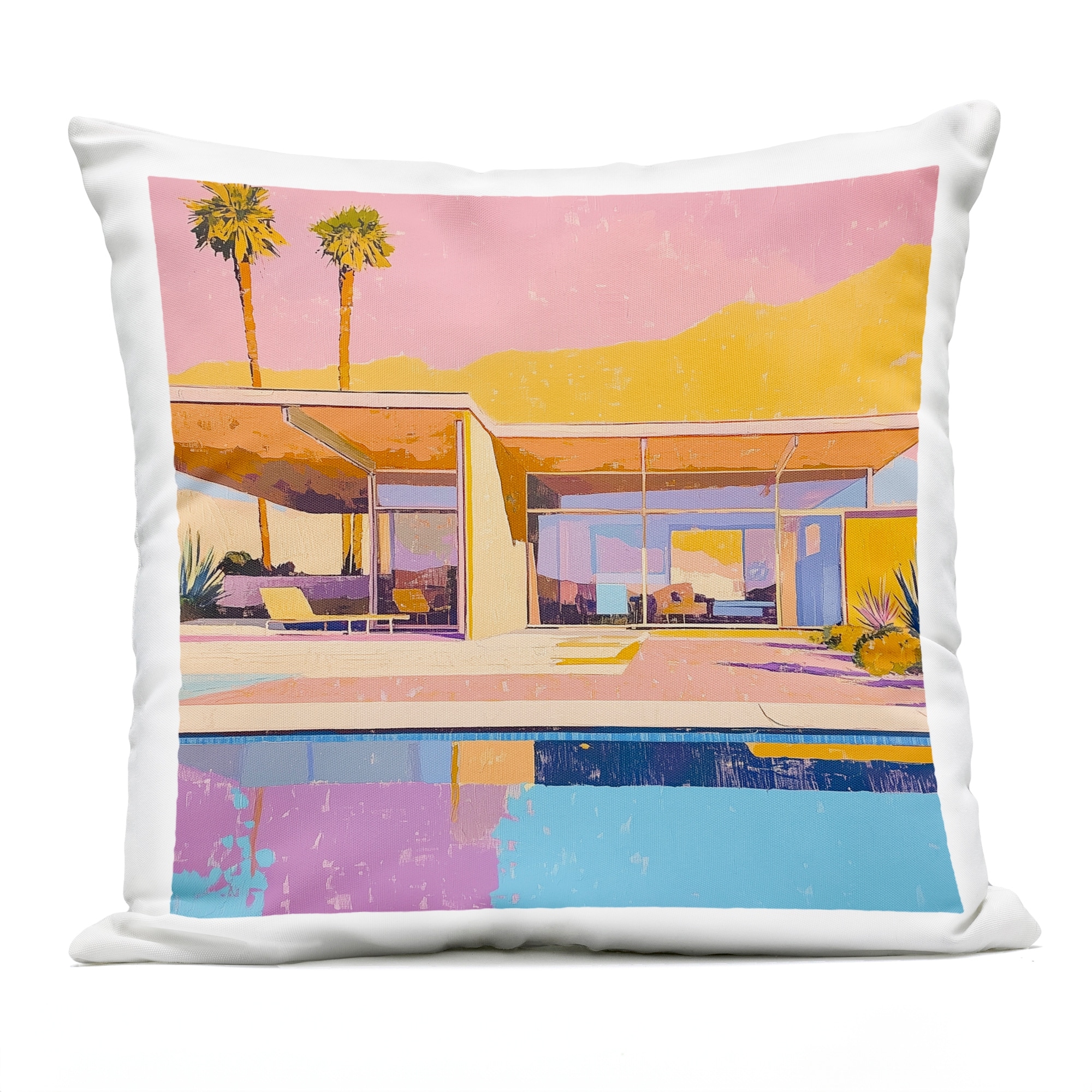 Stupell Vivid Villa at Sunset Printed Outdoor Throw Pillow Design by Walker Noble