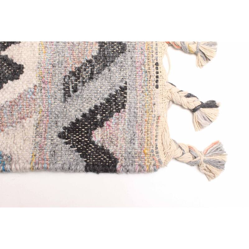 ECARPETGALLERY Flat-Weave Ankara FW Grey Wool Kilim - 5'3 x 7'7