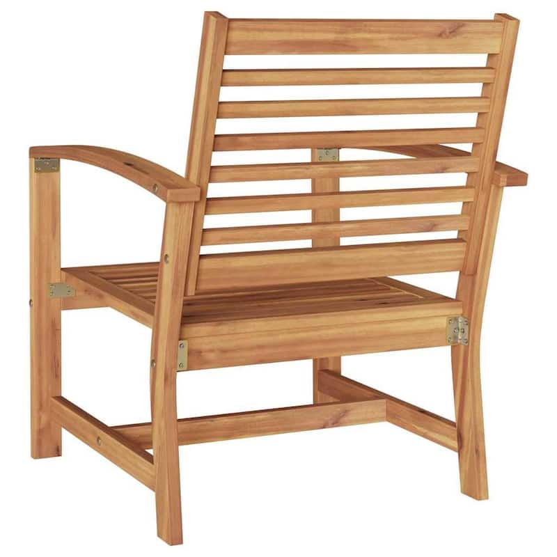vidaXL Garden Chairs 2 pcs Natural 60 x 65 x 76.5 cm Solid teak wood - 23.6 x 25.6 x 30.1 inch