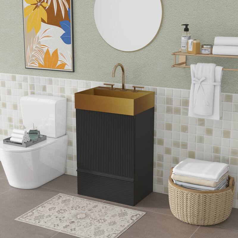 20"Bathroom Vanity with Stainless Steel Sink