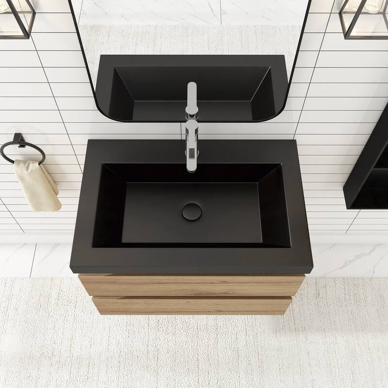 Floating Bathroom Vanity with Quartz Sand Top