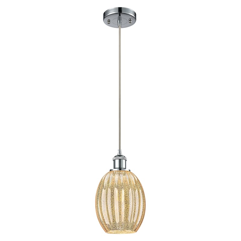 Innovations Lighting Endless Possibilities Ballston - Preston - 1 Light 6" Bulb Shade Cord Hung Mini Pendant - Mercury/Polished Chrome