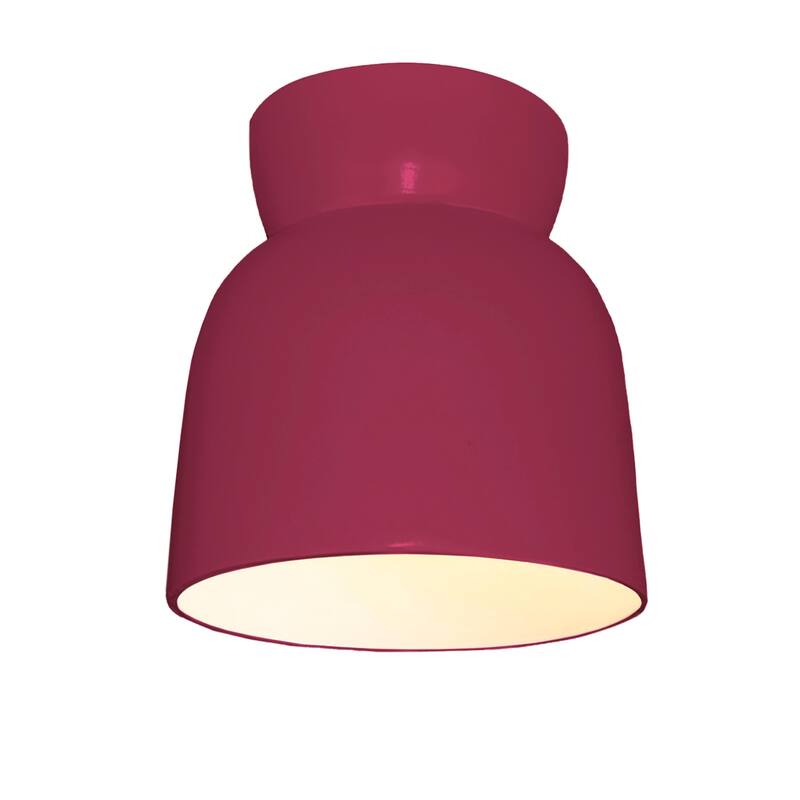 Ceramic Hourglass Outdoor Flush-Mount - Cerise