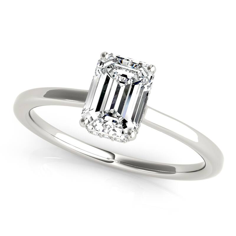Auriya 14k White Gold Lab Grown Emerald Diamond Halo Engagement Ring 0.50 to 5.00 ct. tw. (F-G VS) - 5.00 ct. center - 7.5