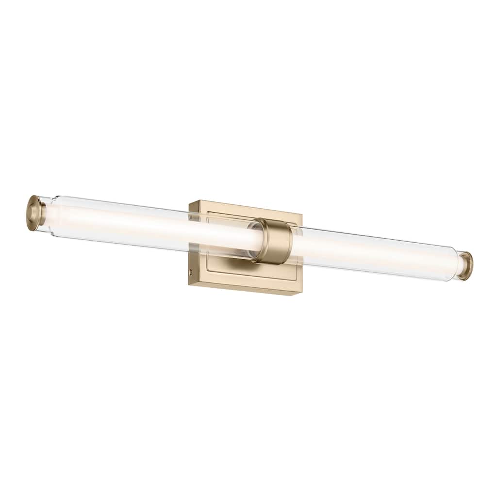 Kichler Lighting Laurene 31" Linear Bath Bar Large LED with Clear Glass in Champagne Bronze