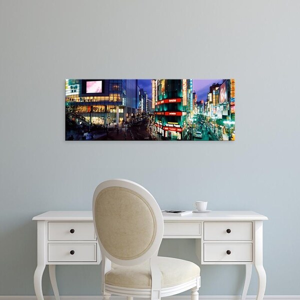 Easy Art Prints Panoramic Image 'Buildings lit up, Shinjuku Ward, Tokyo Prefecture, Kanto Region, Japan' Canvas Art