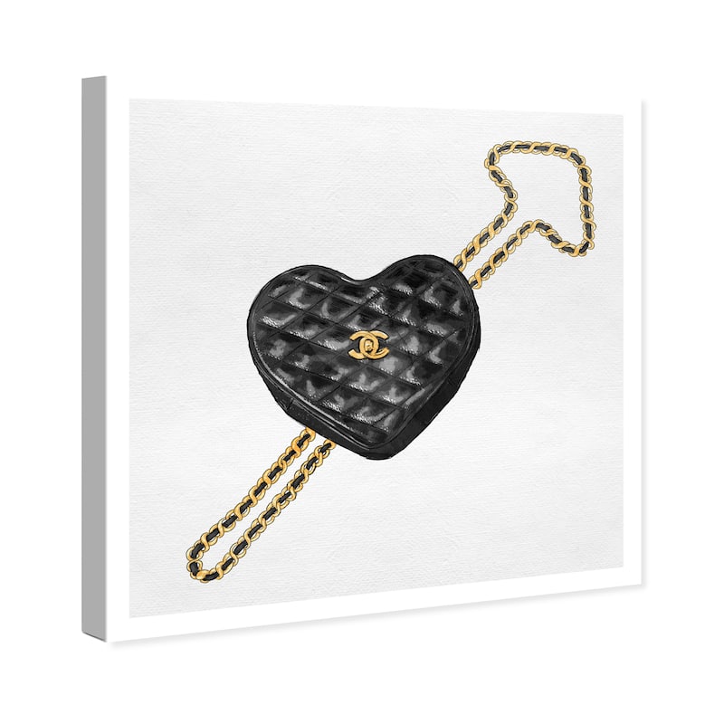 Wynwood Studio Prints Fashion and Glam Oh Its Fancy Love White and Metallic Gold Glam Wall Art Canvas Print
