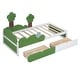 preview thumbnail 3 of 4, Twin Size Bed Frame With Headboard, Grass Hill Trees Decor, Storage Drawers, Wooden Slat Support, Platform Bed Frames