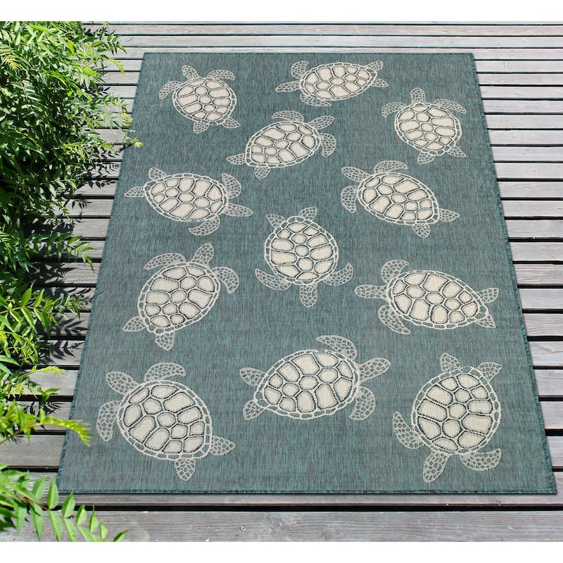 Liora Manne Carmel Collection Sea Turtles Indoor/ Outdoor Area Rug