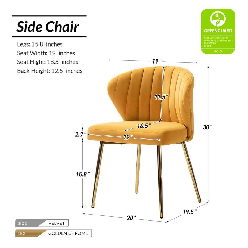 Barbara Contemporary Upholstered Side Chair with Small Base Set of 2 by HULALA HOME