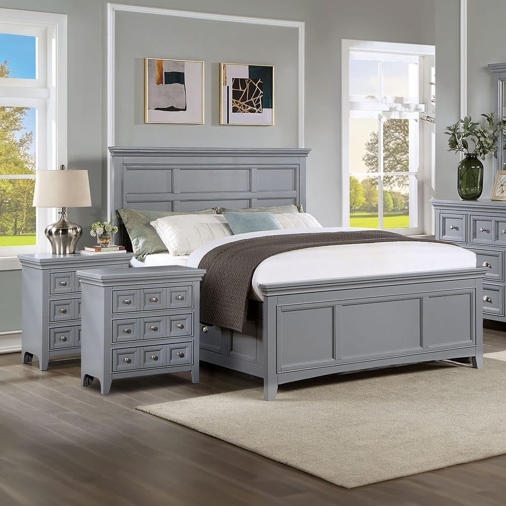 Furniture of America Saer 3-Piece Storage Platform Bedroom Set with USB Port
