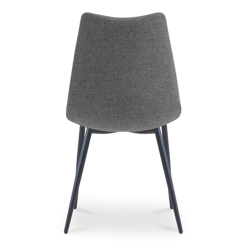 NADAAL STUDIOS Florian Dining Chair, Performance Fabric Upholstery, Vertical Stitching, Dark Grey - Set of 2