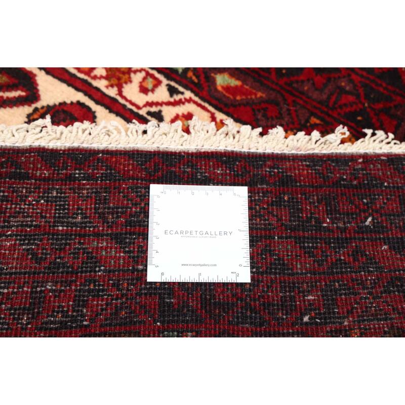 ECARPETGALLERY Hand-knotted Teimani Ivory, Red Wool Rug - 3'2 x 6'6