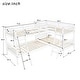 preview thumbnail 8 of 6, Contemporary Design L-Shaped Twin Size Wood Bunk Bed,Ladder on Each Side,Full-Length Guardrail