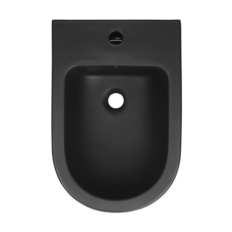 Angers Wall Hung Bidet In Matte Black - 21.65" x 14.55" 13"