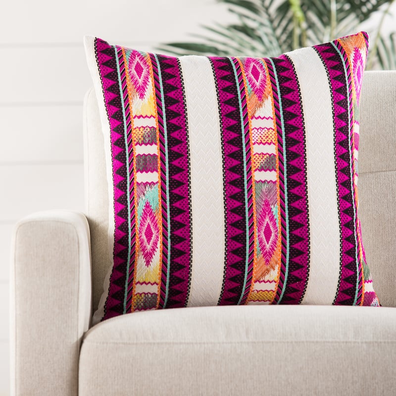 Mayra Striped Multicolor/ Ivory Throw Pillow