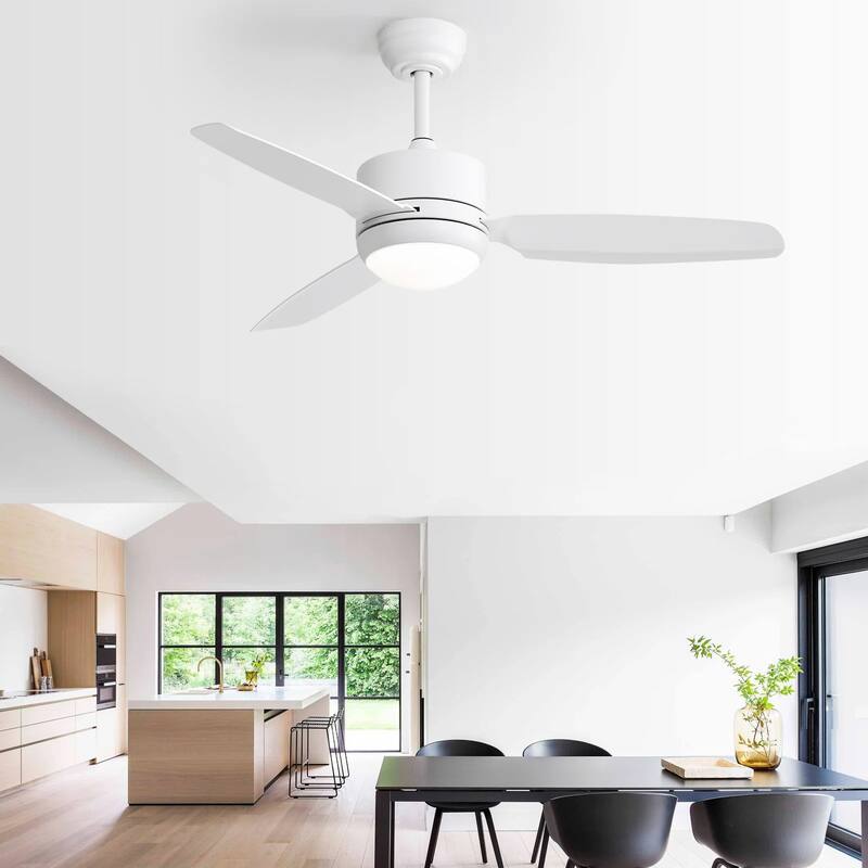 46" Indoor Ceiling Fan with Dimmable Led Light and Remote Control, 6 Speeds DC Motor