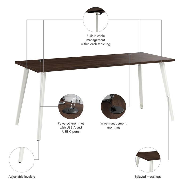Bush Business Furniture Vista 72W Office Desk with Splayed Metal Legs
