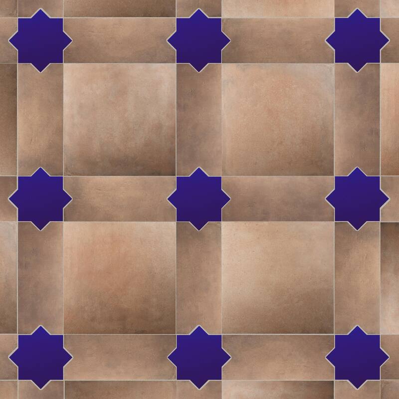 Merola Tile Argile Star Blue 7" x 7" Porcelain Floor and Wall Tile - (1 Tile)