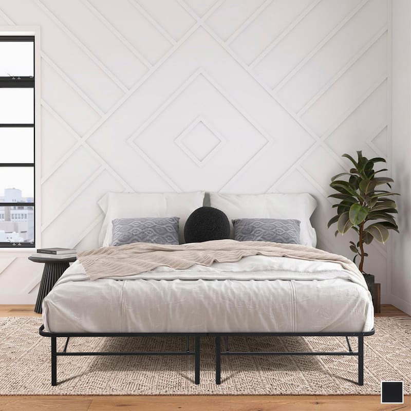 Raven Foldable Metal Platform Bed Frame, King