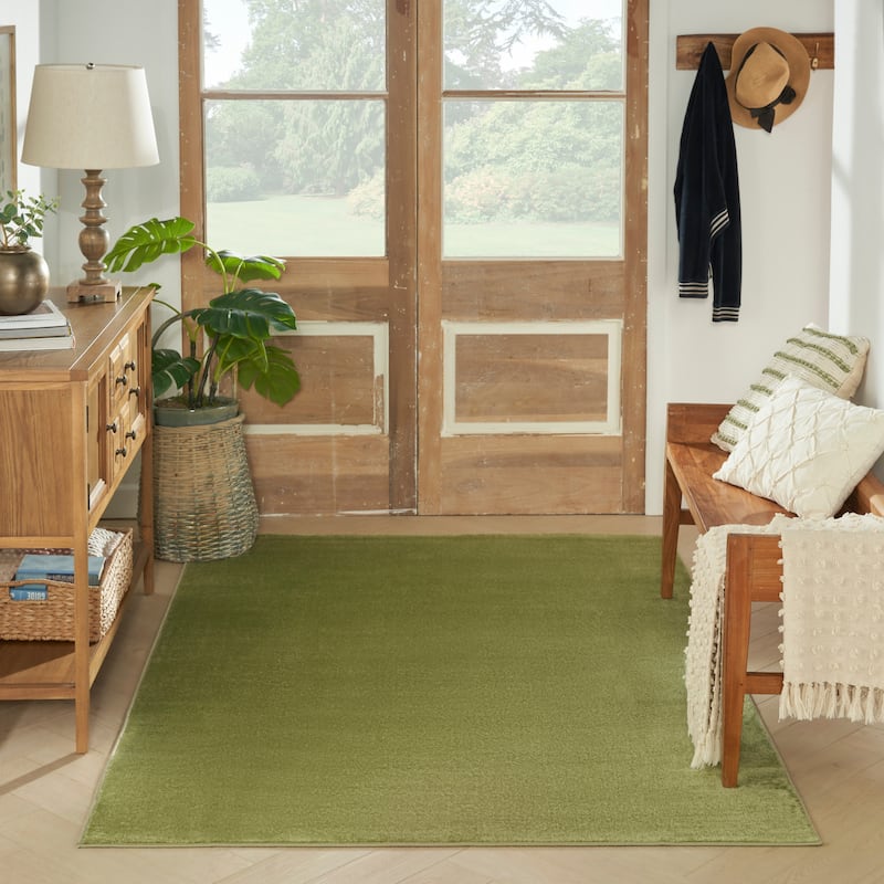 Nourison Modern Solid Indoor/Outdoor Area Rug - 5' x 7' - Green