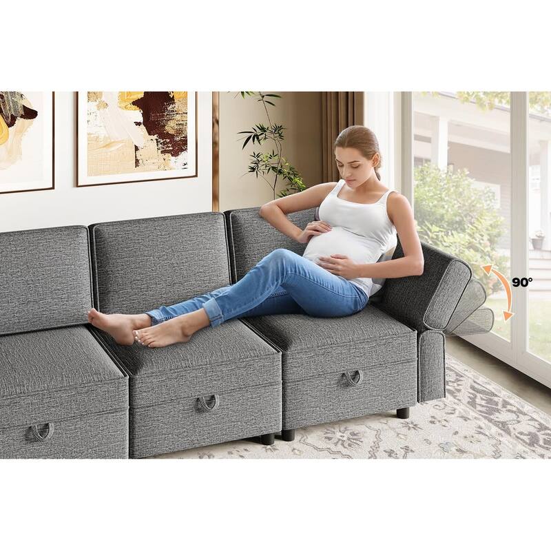 Loveseat Sofa with Storage Seat
