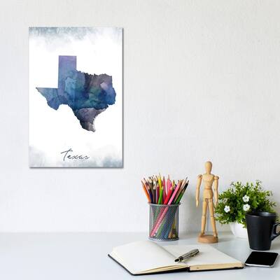 iCanvas "Texas State Bluish" by WallDecorAddict Canvas Print