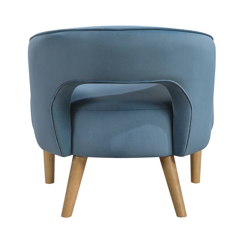 Elise 26" Velvet Accent Chair - Light Walnut Finish Solid Wood Legs