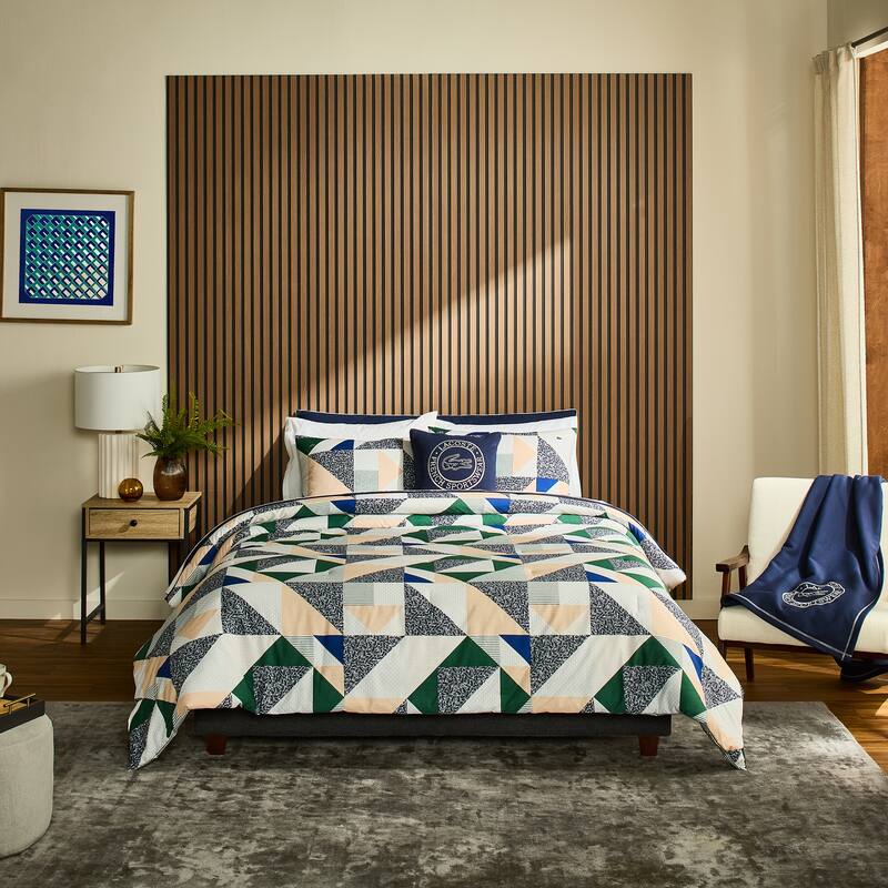 Lacoste Signature Cotton 3-Piece Comforter Set - King