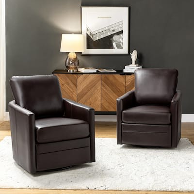 Terrance Swivel Barrel Chair with Metal Base Set of 2